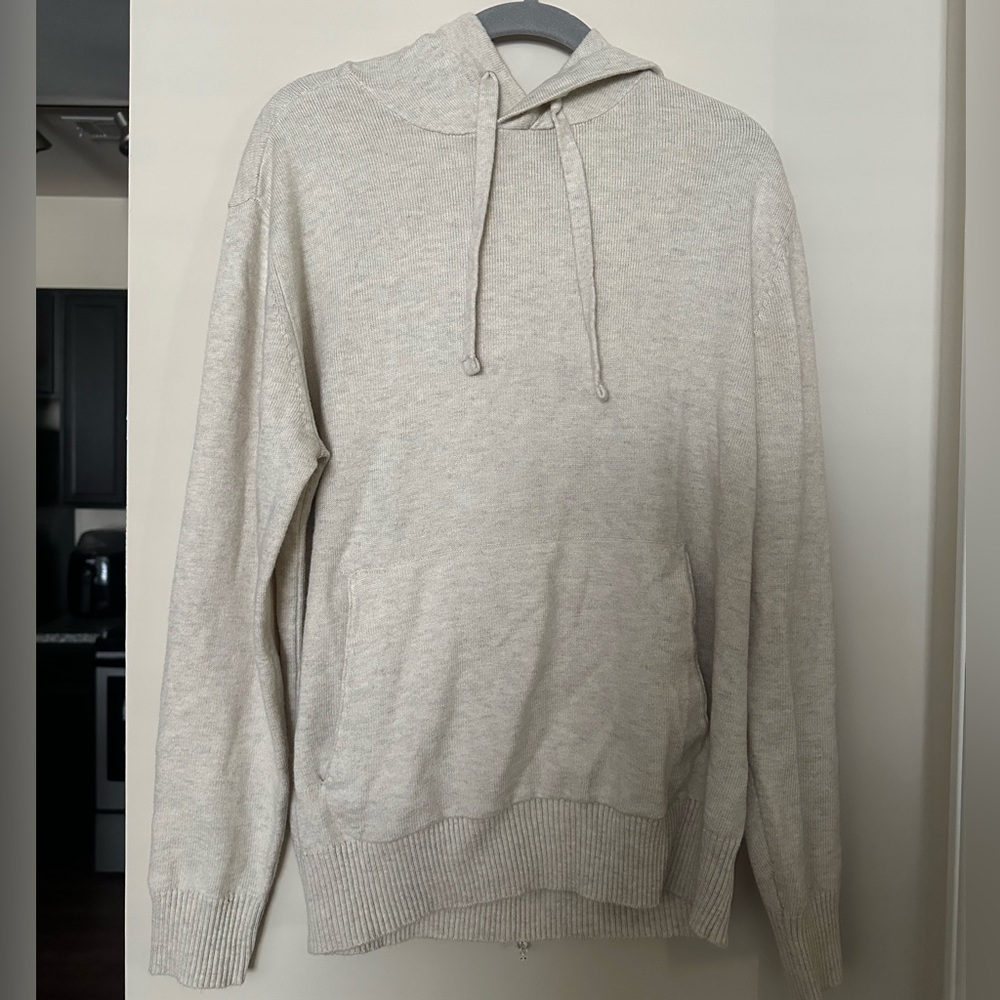 American Eagle men’s knit hoodie in Large heathered oatmeal